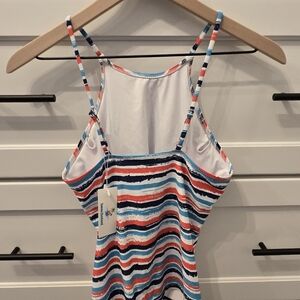Striped Multicolor Womens Tankini Top